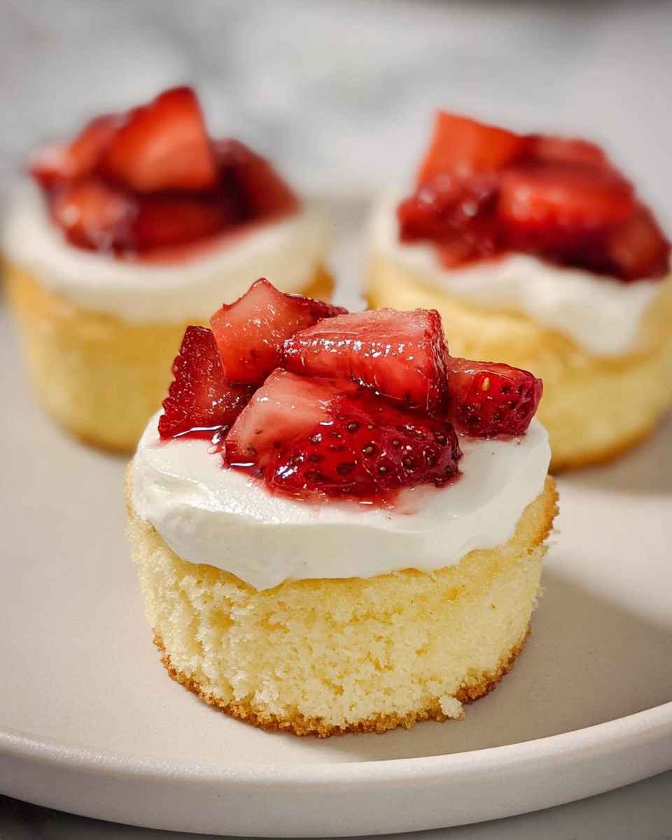 Miniature Baked Cheesecakes with Strawberry Toppings Recipe - Recipe Image