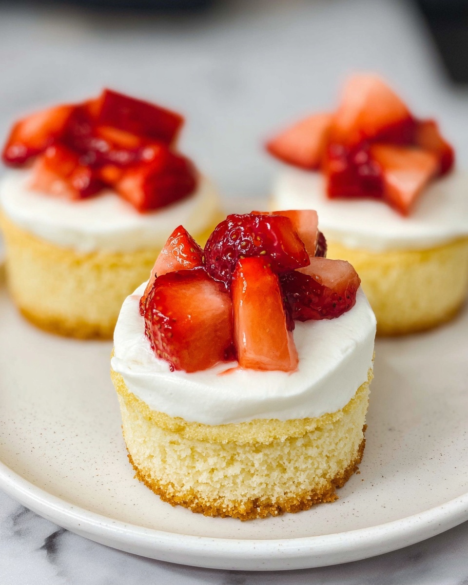 Miniature Baked Cheesecakes with Strawberry Toppings Recipe - Recipe Image