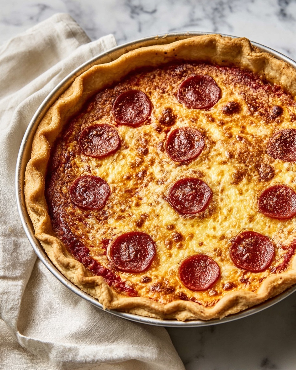 Pepperoni Pizza Quiche Recipe - Recipe Image