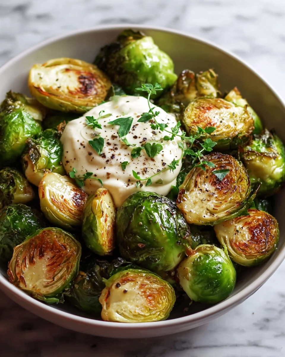 Crispy Brussels Sprouts with Dijon Aioli Recipe - Recipe Image