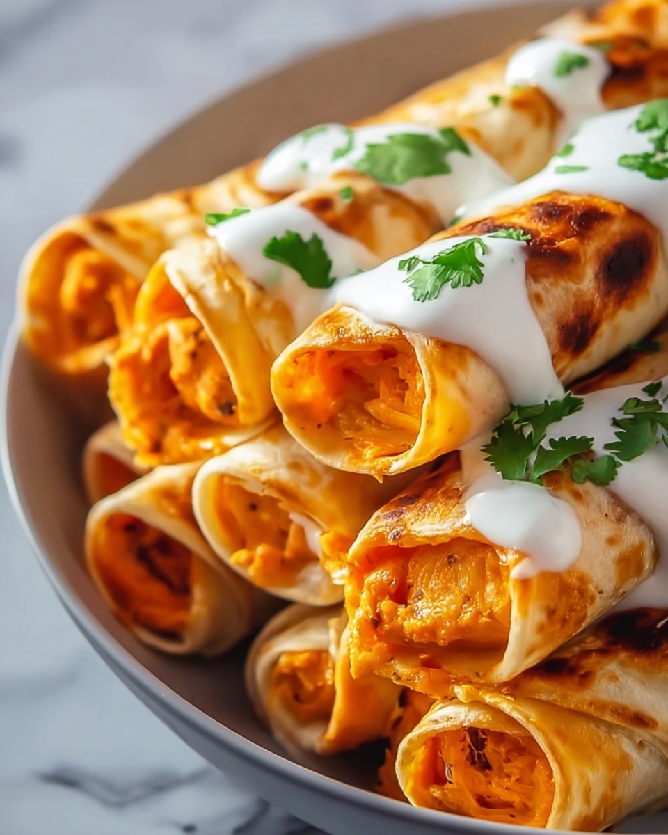 Jalapeño Cream Cheese Buffalo Chicken Taquitos Recipe - Recipe Image
