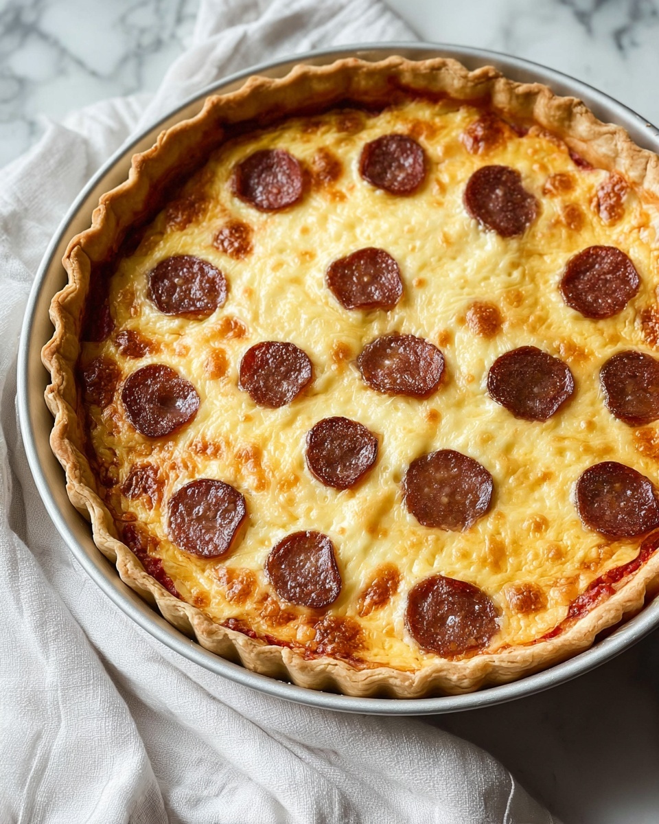 Pepperoni Pizza Quiche Recipe - Recipe Image
