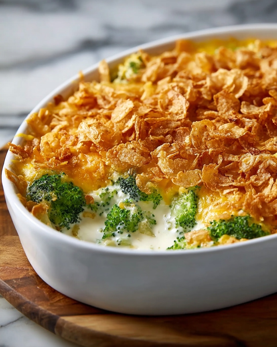 Broccoli Cheddar Gratin with Crispy Onions Recipe - Recipe Image